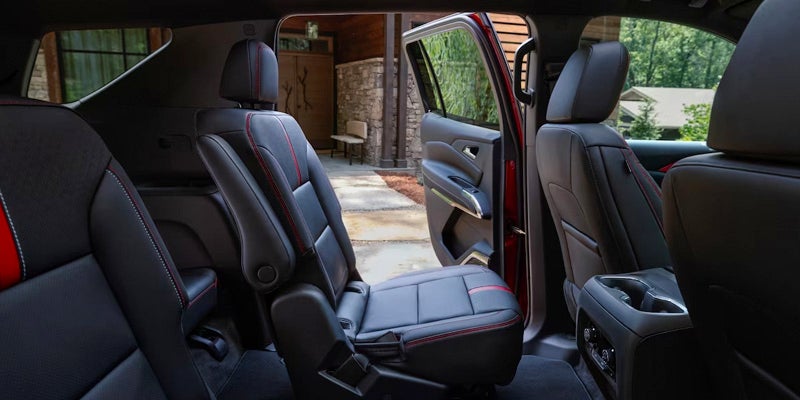The interior view of a brand new Chevrolet Traverse