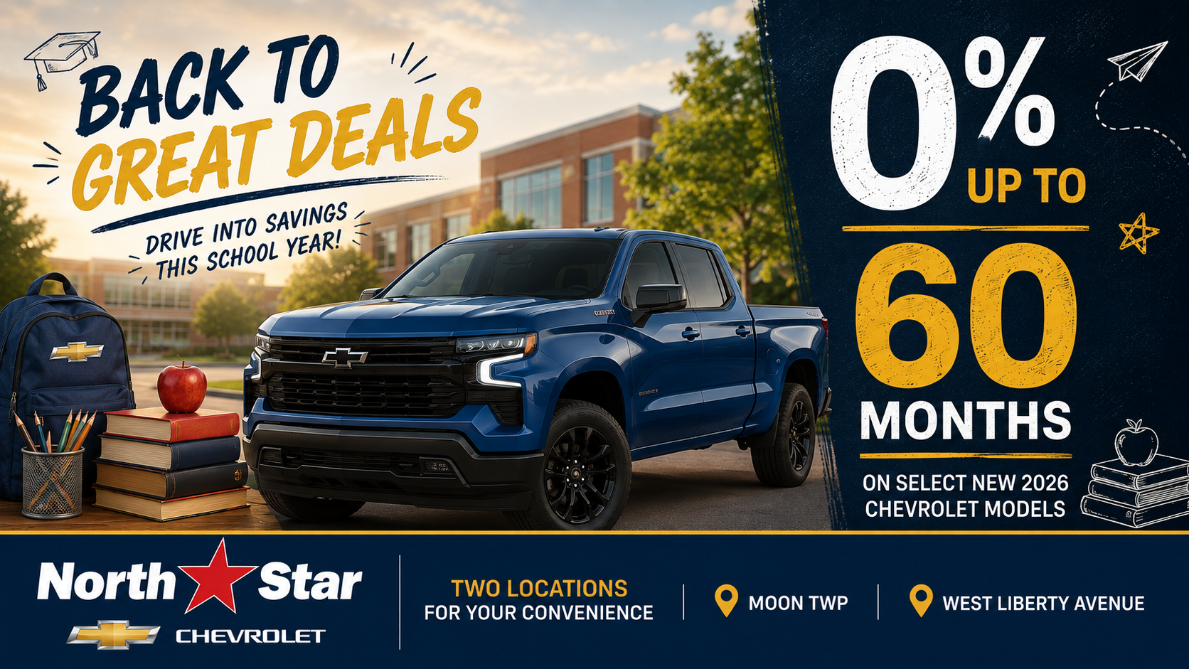 0% up to 60 Months on Select New 2026 Silverados